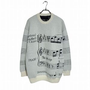 Note Intarsia Oversized Knit